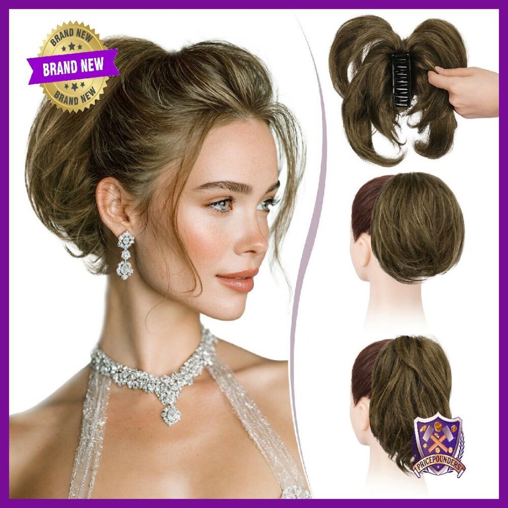 9 Inch Human Hair Ponytail Extension with Bendable Metal Clip